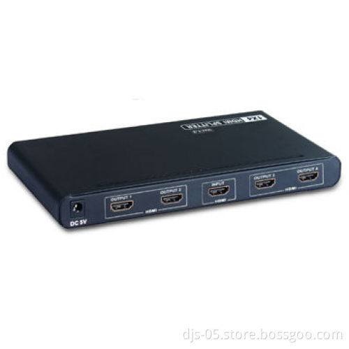 1 x 4 HDMI Splitter with HDCP Compliance, Maintains HDMI Digital and Video Signals